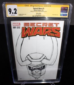 Secret Wars #1 CGC (9.2) Signed & Sketched by Frank Miller - 2021