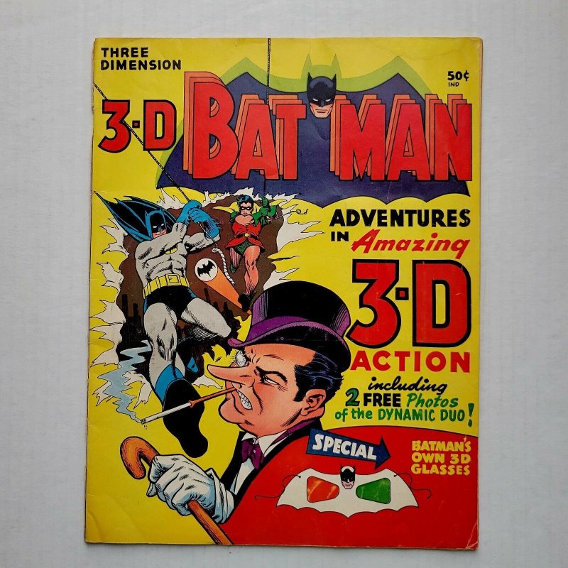 3D BATMAN + 3-D Glasses (Cond: FINE) (DC Comics 1966) Adam West, Batman TV Show 