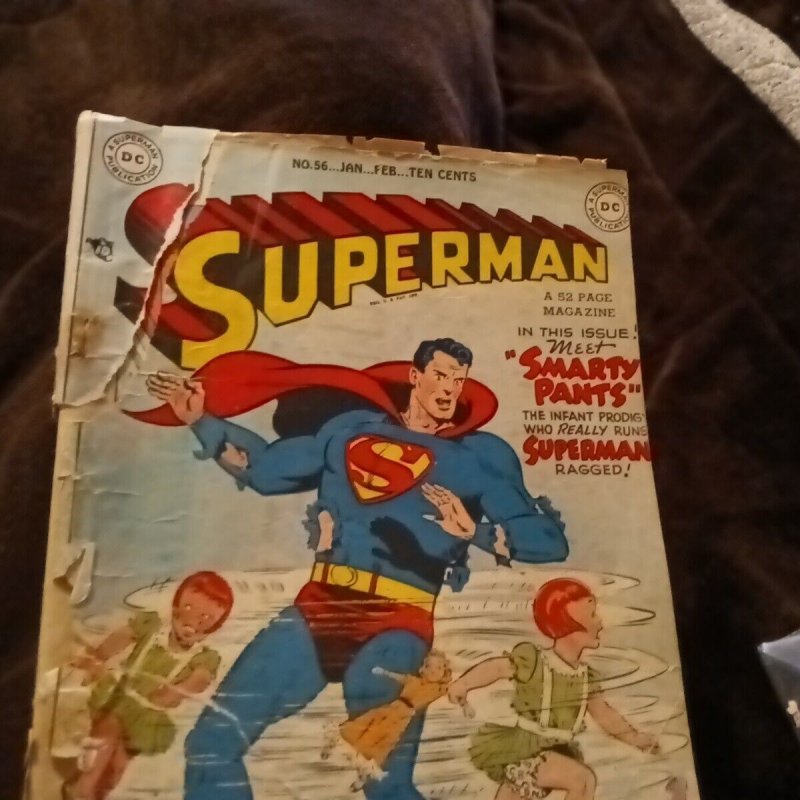 Superman 56 DC comic 1949 Wayne Boring art prankster 1st appearance Smarty Pants