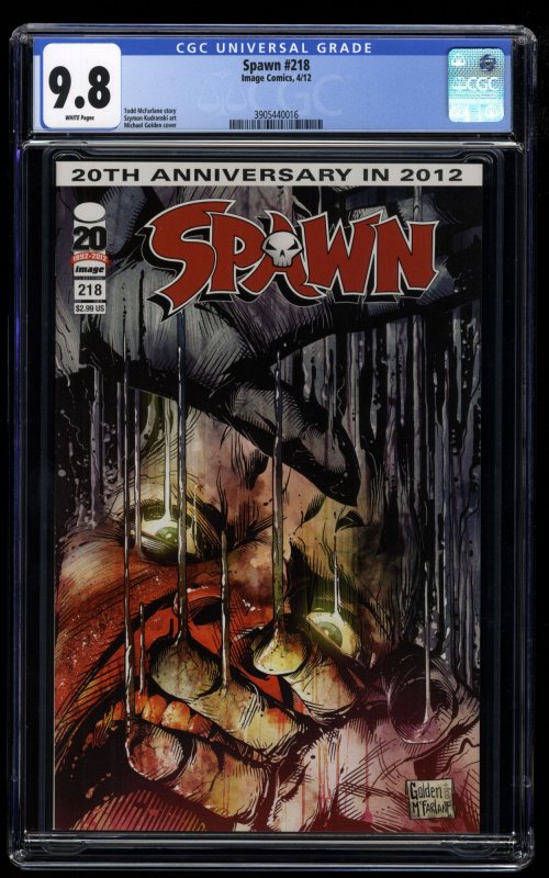 Spawn #218 CGC NM/M 9.8 White Pages McFarlane Story!