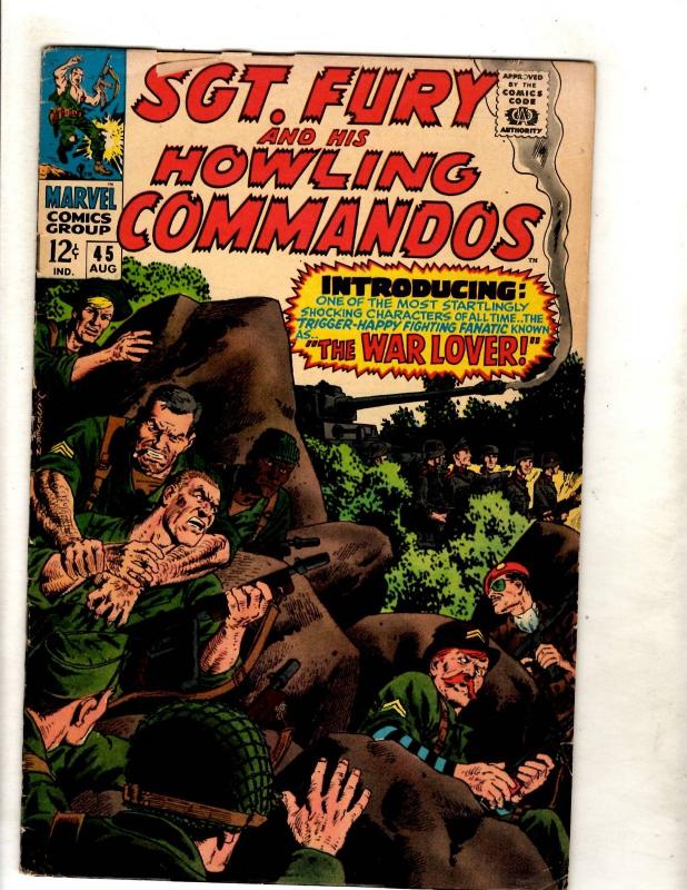 Sgt. Fury & His Howling Commandos # 45 FN- Marvel Silver Age Comic Book JF11