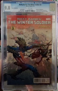 Bucky Barnes: The Winter Soldier #2 Rocket & Groot CVR CGC 9.8