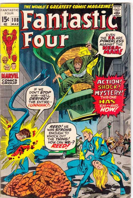 Fantastic Four #108 (Mar-71) FN- Mid-Grade Fantastic Four, Mr. Fantastic (Ree...