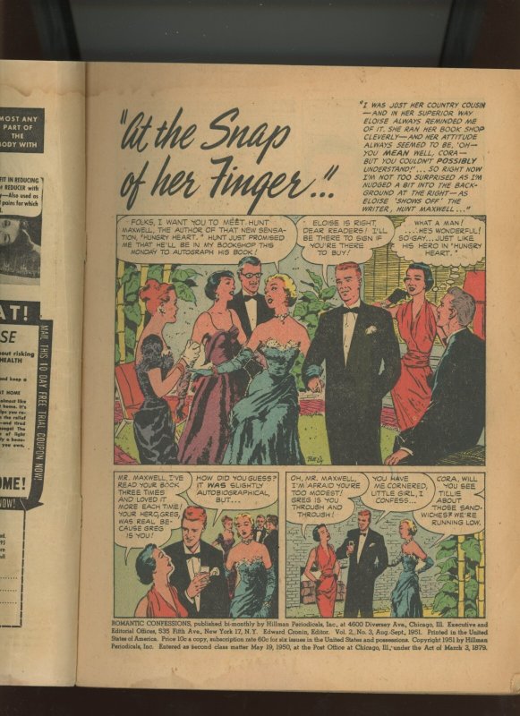 (1951) Romantic Confessions #3: GOLDEN AGE ROMANCE! COMBINED SHIPPING! (2.0)