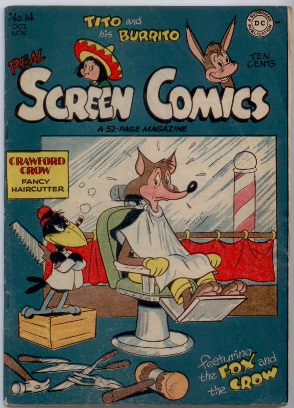 DC Real Screen Comics #14 (1947) VG- 3.5  Harry Brecheen (Cardinals) ad