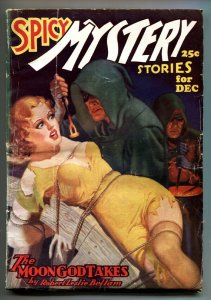 Spicy Mystery Pulp December 1936-Insane Torture Branding cover!