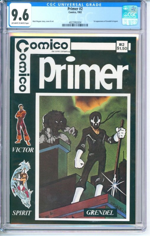 Primer #2 CGC 9.6 1982 Comico 1st Appearance of Grendel