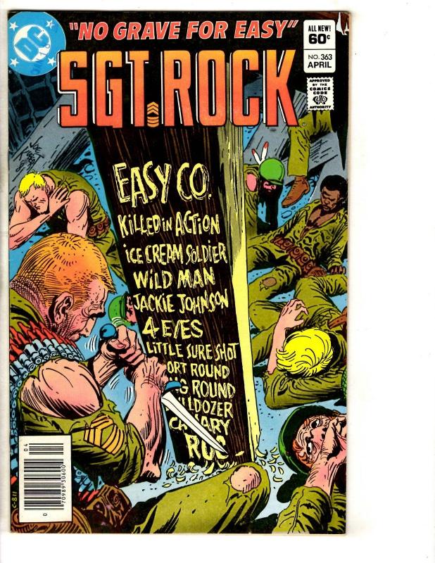 Lot Of 5 Sgt. Rock DC Comic Books # 362 363 364 365 369 Army Navy Marines TP5