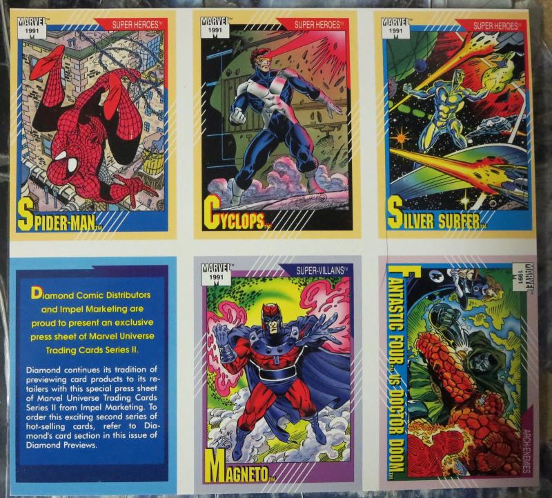 Marvel Universe Uncut Card Sheet #5- Diamond Previews Exclusive1991Spider Man