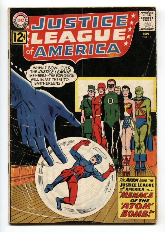 JUSTICE LEAGUE OF AMERICA #14 silver-age comic book-ATOM JOINS JLA