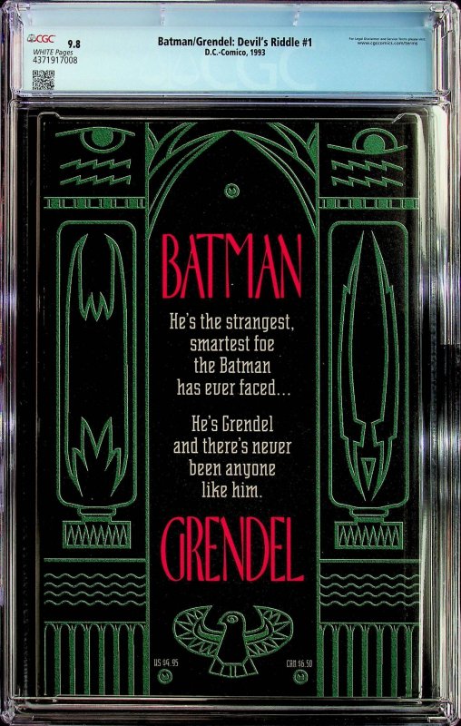Batman/Grendel #1 (1993) - CGC 9.8 - Cert#4371917008