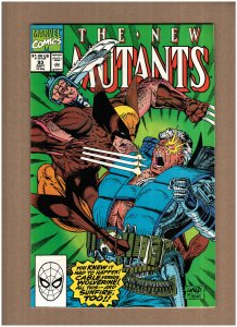 New Mutants #93 Marvel Comics 1990 Rob Liefeld CABLE VS WOLVERINE NM 9.4