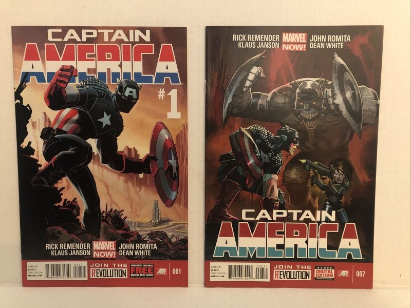 Captain America Lot Of 4 Various Comics #1,7,13,&15