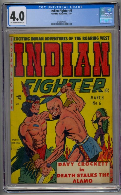 INDIAN FIGHTER #6 CGC 4.0 GOLDEN AGE 