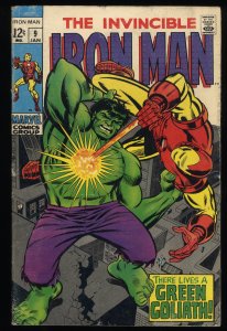 Iron Man #9 FN- 5.5 Incredible Hulk Appearance! Mandarin! 1969!