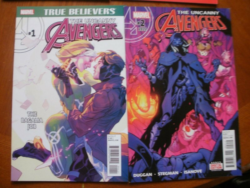 6 Near-Mint Marvel Comic: UNCANNY AVENGERS #1 #3 #4 #5 (2015) & #1 #2 (2016)