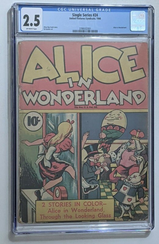 Single Series #24 (1940, United Features) CGC 2.5 Alice In Wonderland 