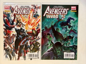 Avengers Invaders #1-12  Complete Series Alex Ross Art- NAMOR, IRONMAN, SPIDEY 