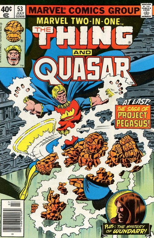 Marvel Two-In-One 53  VF Thing & Quasar!  Project Pegasus Pt 1!  Byrne art!