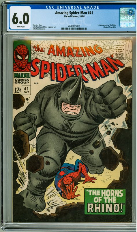 The Amazing Spider-Man #41 (1966) CGC 6.0! 1st Appearance of the Rhino!