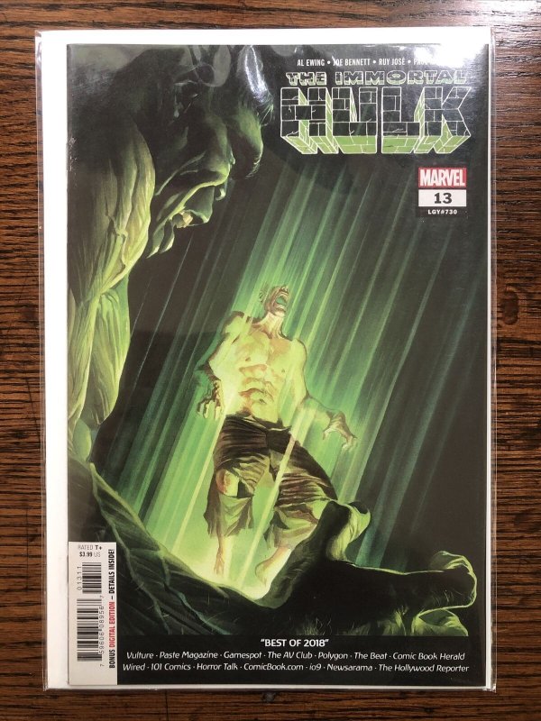The Immortal Hulk #13 PERFECT!! Alex Ross 1st Printing 2019 Marvel Al Ewing