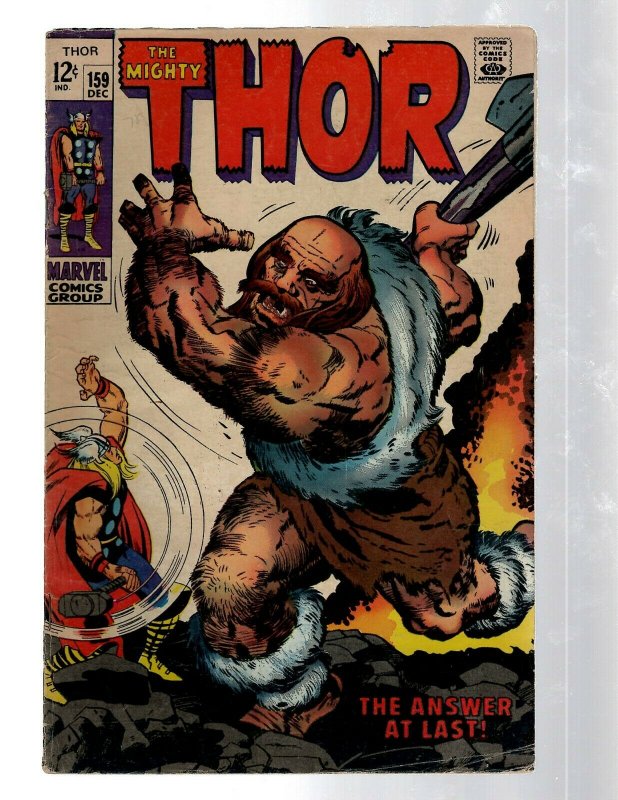 Mighty Thor # 159 FN Marvel Comic Book Loki Odin Asgard Sif Avengers Hulk RB8