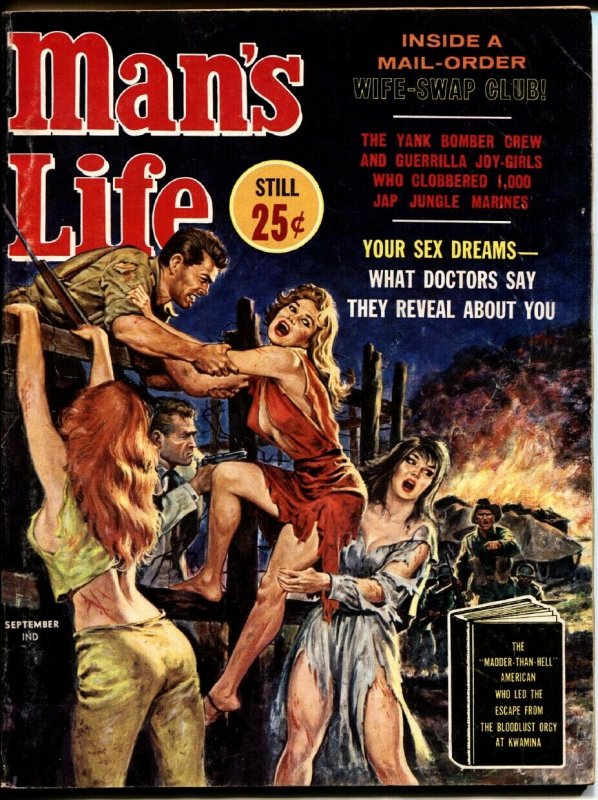 MAN'S LIFE PULP SEPT 1962-VIOLENT GGA EXPLOSION COVER vg