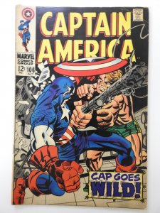 Captain America #106  (1968) Cap Goes Wild! Beautiful Fine/VF Condition!