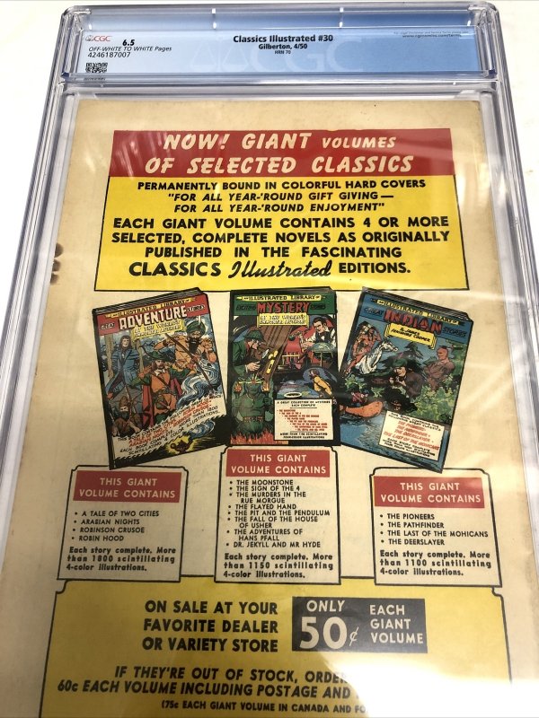 Classic Illustrated (1950) # 30 (CGC 6.5) HRN 70 The Moonstone