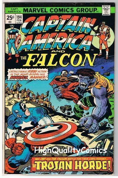 CAPTAIN AMERICA #194, FN+, Jack Kirby, Falcon, 1968, more CA in store