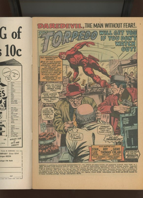 (1969) Daredevil #59: SILVER AGE! KEY ISSUE! WE COMBINE SHIPPING! (2.5/3.0)