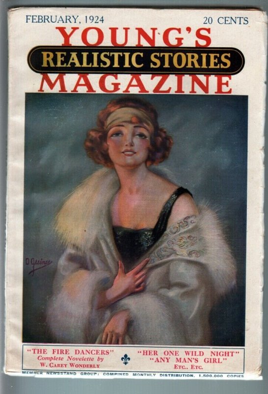 YOUNG'S REALISTIC STORIES FEB 1924-PULP-FLAPPER FN/VF