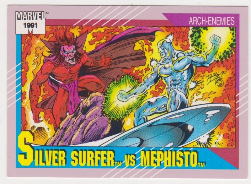 1991 Marvel Universe #123 Silver Surfer vs Mephisto