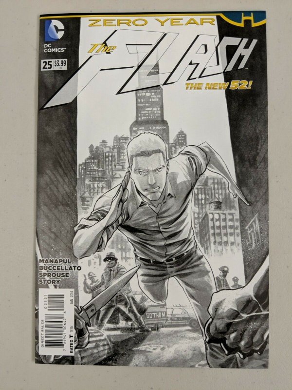 Flash #25 Francis Manapul B&W Sketch Variant (1:25) - DC Comics 2014 Zero Year 