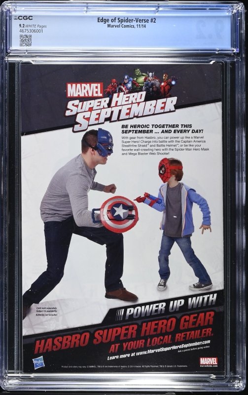 (2015) Edge of Spider-Verse #2 (1st SPIDER-GWEN) 1st Print CGC 9.2 WP!