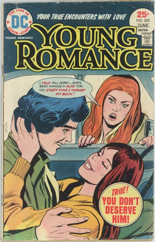 Young Romance #205 (1963) - 3.0 GD/VG *You Don't Deserve Him* DC Romance