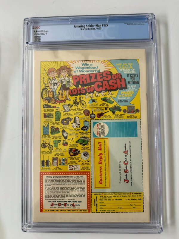 The Amazing Spider-Man #125 CGC 9.4 Second App/origin Of Man-Wolf Marvel (1973)