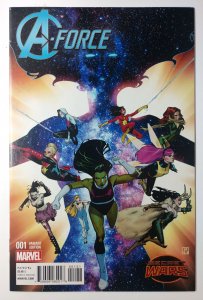 A-Force #1 (9.4, 2015) Molina Cover, 1st cameo app of Singularity