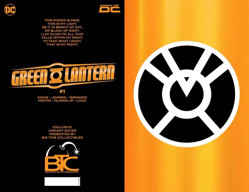 GREEN LANTERN #1  ORANGE COLOR RAW FOIL EDITION DC COMICS NM