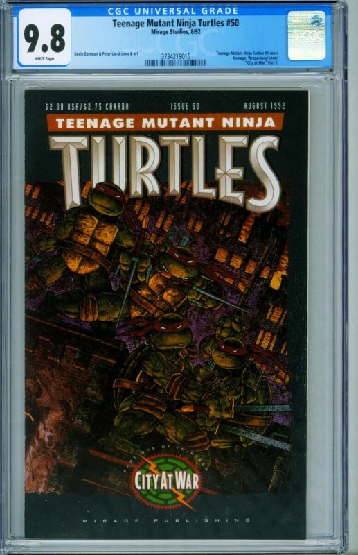 TEENAGE MUTANT NINJA TURTLES #50 CGC 9.8 Mirage-comic book 1992-37342190015