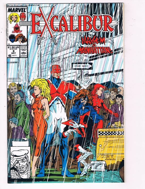 Excalibur #8 VF Marvel Comics Comic Book X-Men May 1989 DE24