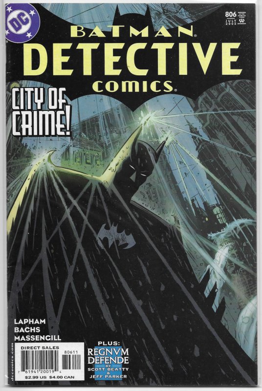 Detective Comics   vol. 1   #806 FN (City of Crime 6)