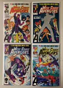 West Coast Avengers set #1-4 direct + trading card 4 diff 8.0 (1984)