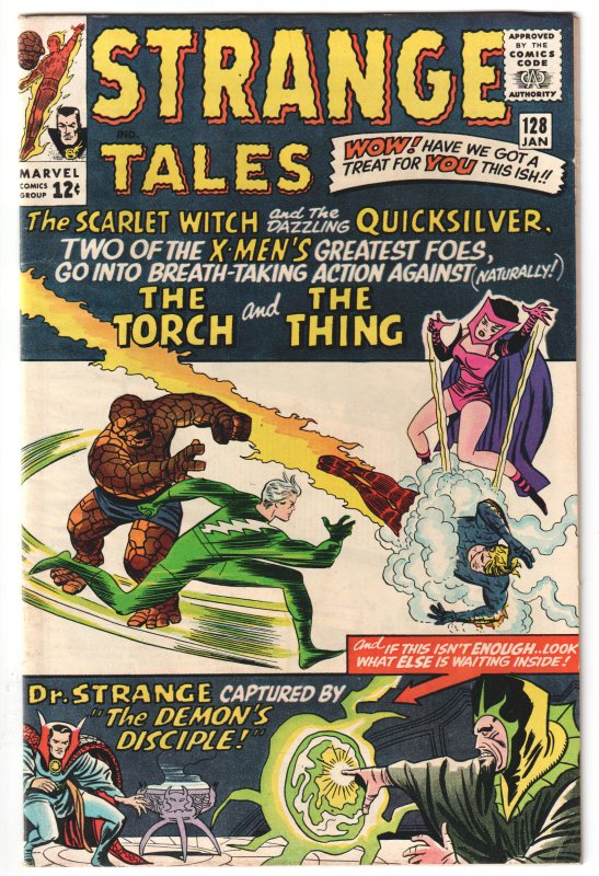 Strange Tales #128 (1965) The Thing, Scarlet Witch. Quicksilver, Doctor Strange