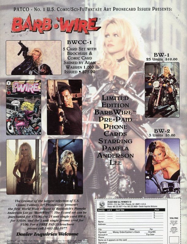 Barb Wire Comics Magazine Dark Horse Special (1996)Magazine with Poster VG/F 5.0