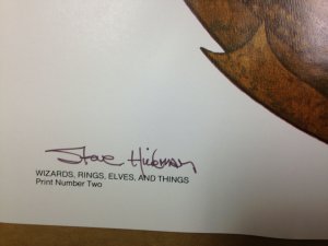 WIZARDS RINGS ELVES & THINGS THE DREAD VALE 1976 STEVE HICKMAN SIGNED ART PRINT