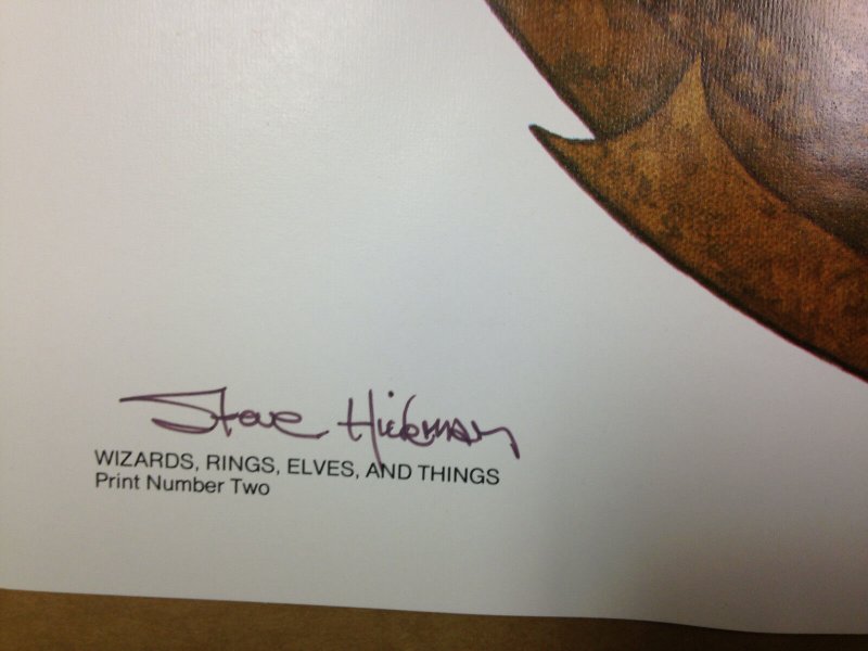 WIZARDS RINGS ELVES & THINGS THE DREAD VALE 1976 STEVE HICKMAN SIGNED ART PRINT