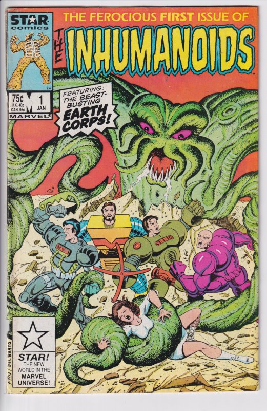 Inhumanoids #1 (Jan 1987) VG 4.0, white paper!