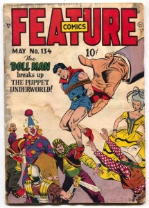 Feature Comics #134 1948- DOLL MAN- Golden Age P/FR