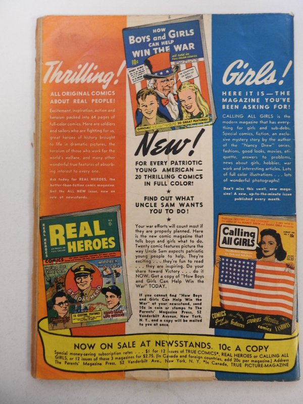 True Comics #16 (1942) Great True Stories!! VG Condition!